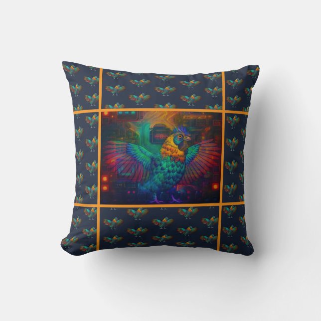 Digital Chick Throw Pillow (Front)