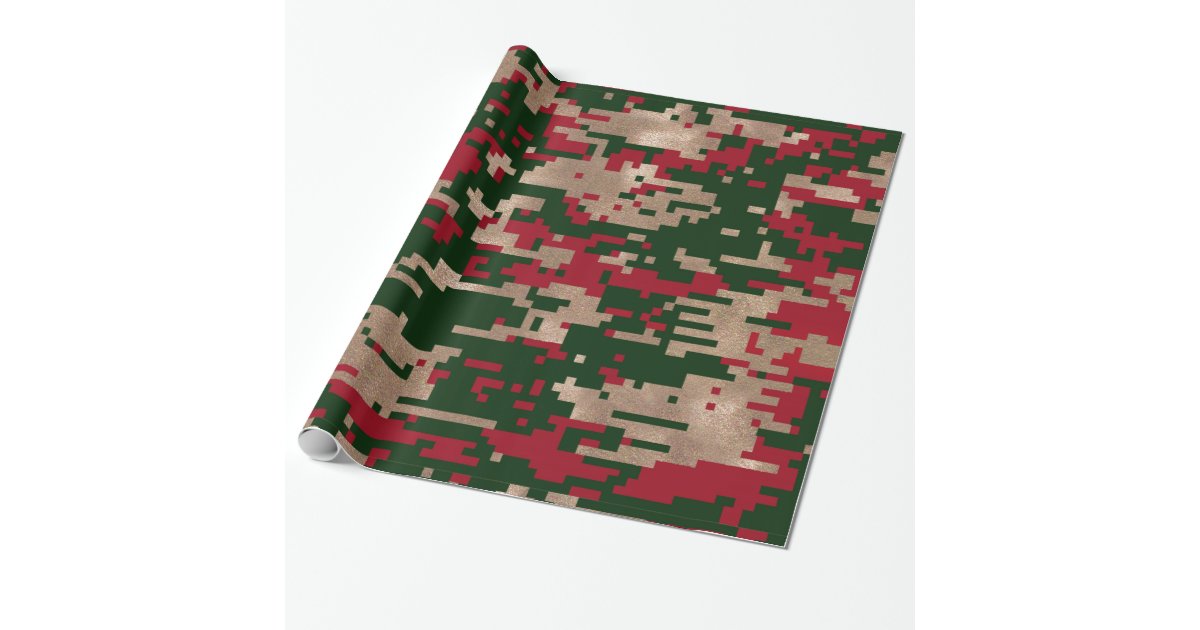 Digital Christmas Camouflage Wrapping Paper Zazzle