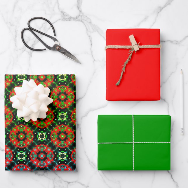 Digital Christmas Dots Design 1 Wrapping Paper Sheets (Front)