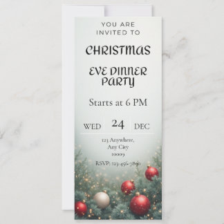 Digital Christmas Eve Dinner party Invitation