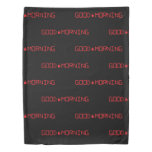 Digital Clock Good Morning Coffee Mug Early Birder Duvet Cover