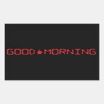 Digital Clock Good Morning Coffee Mug Early Birder Rectangular Sticker
