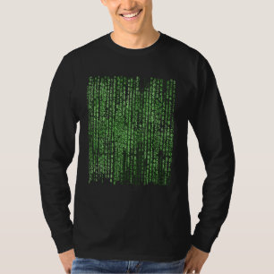 Digital Code Green Digital Rain Crypto Tech T-Shirt