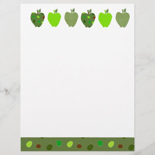 Digital Collage Green Pretty Cute  Apples (Front)