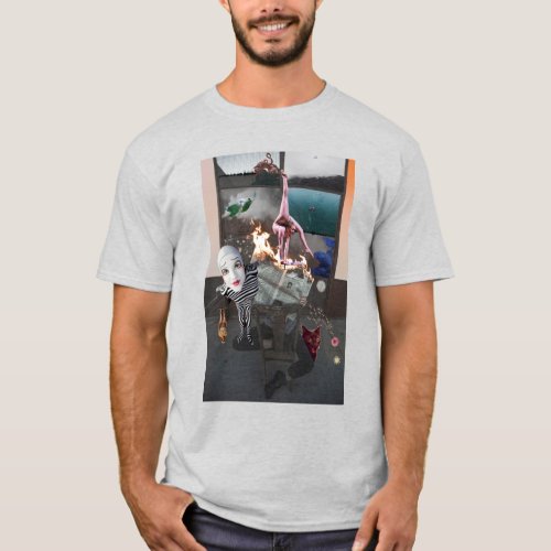 Digital collage Mental circus for t_shirt