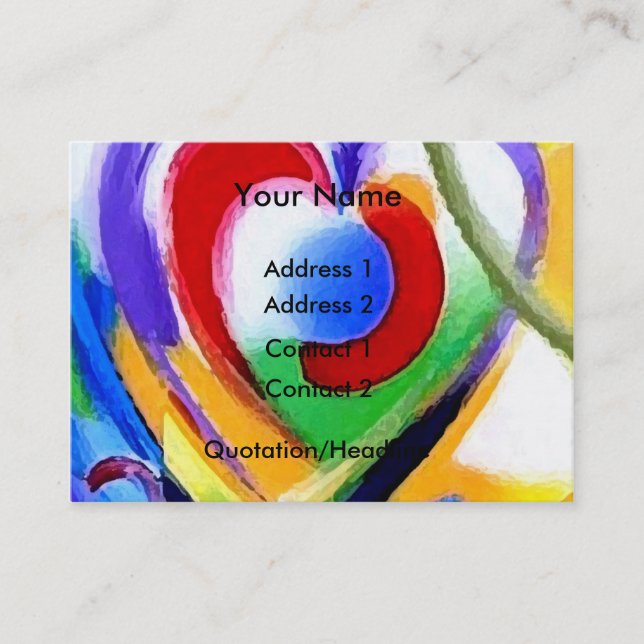 Digital color Hearts Business Card (Front)