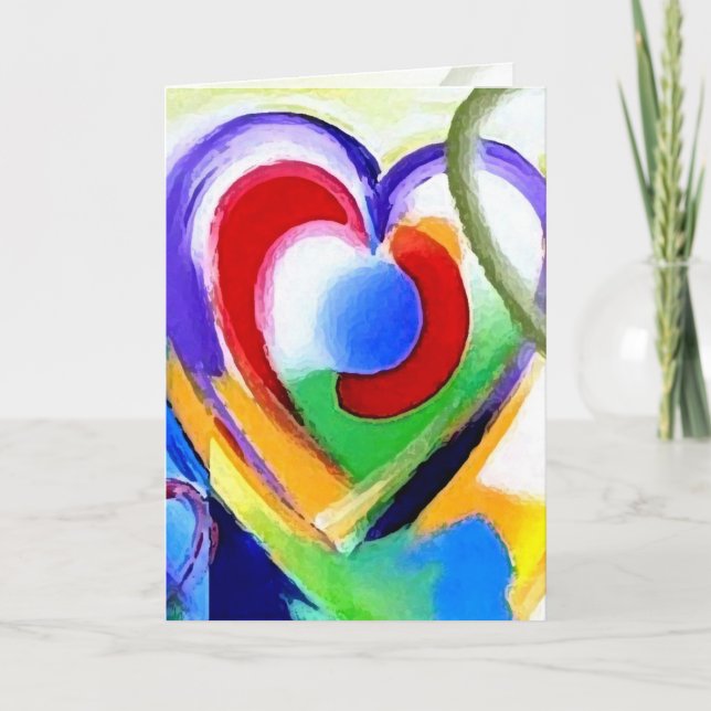 Digital color Hearts - Customize Card (Front)