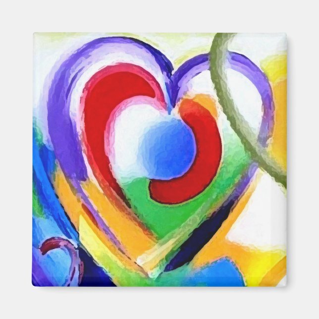 Digital color Hearts Magnet (Front)