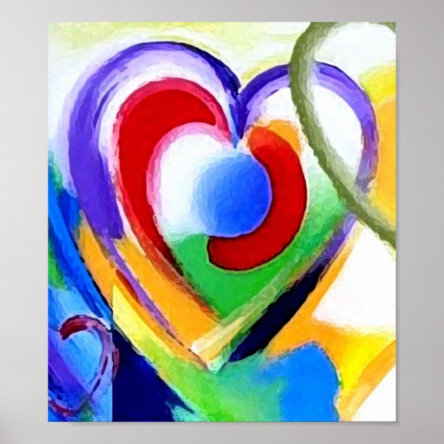 Digital color Hearts Poster (Front)