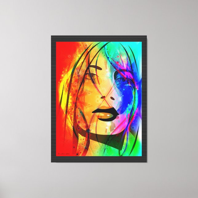 Digital Colorful Abstract Portrait-Lost Girl Canvas Print (Front)