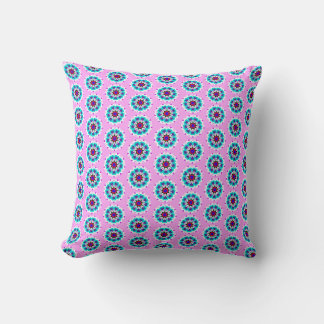 Digital Colorful Flower Throw Pillow