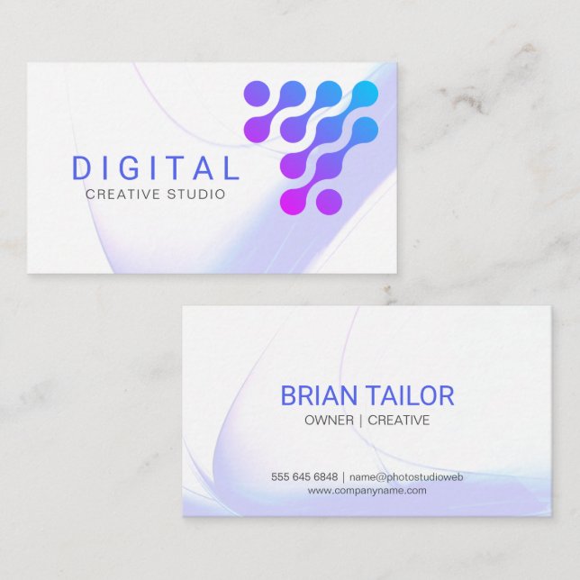Digital Colorful Gradient Logo Business Card (Front/Back)