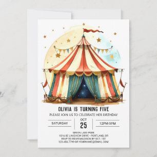Digital Colorful Joy Circus Birthday Invitation