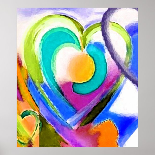 Digital colors Heart Poster (Front)