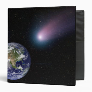 Digital composite of a comet heading towards Ea 3 Ring Binder