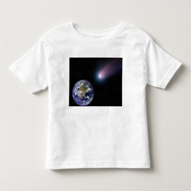 Digital composite of a comet heading towards Ea Toddler T-shirt (Front)