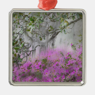 Digital Composite of Azaleas and magnolia tree Metal Ornament