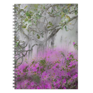 Digital Composite of Azaleas and magnolia tree Notebook