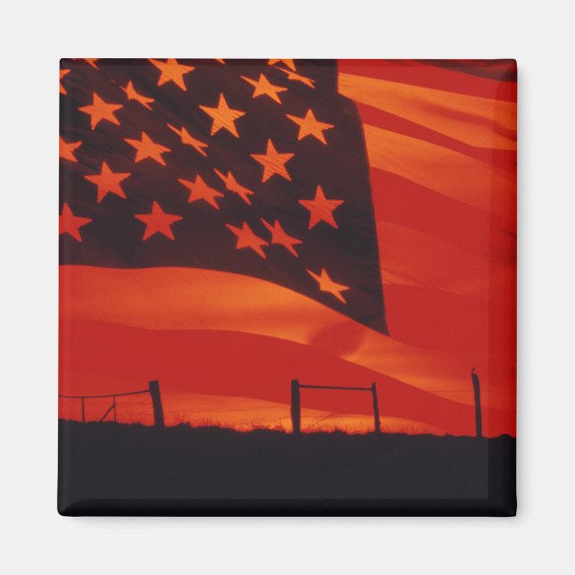 Digital composite of the American Flag Magnet (Front)
