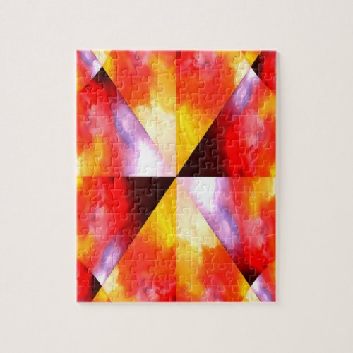 Digital Computer Art Abstract Modern Creative Red Jigsaw Puzzle
