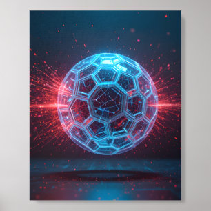 Digital Core: Futuristic Energy Sphere Explosion Foam Core Photo Tile