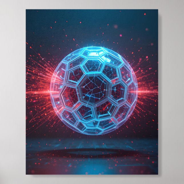Digital Core: Futuristic Energy Sphere Explosion Foam Core Photo Tile (Front Set)