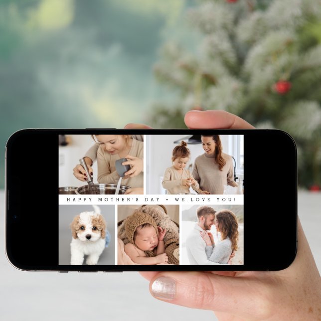 Digital Custom Photo Collage Mother's day  Holiday Card (Front Digital)