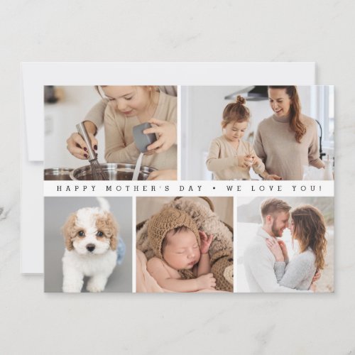 Digital Custom Photo Collage Mothers day  Holiday Card