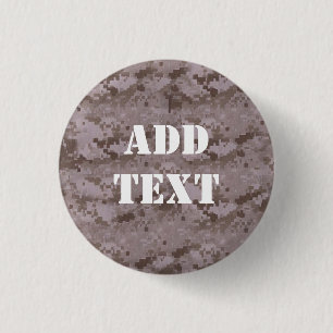 Digital Desert Camouflage Button