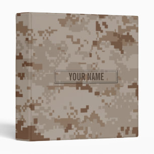 Digital Desert Camouflage Customizable 3 Ring Binder