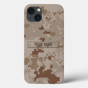 Digital Desert Camouflage Customizable Iphone 13 Case by staticnoise at Zazzle
