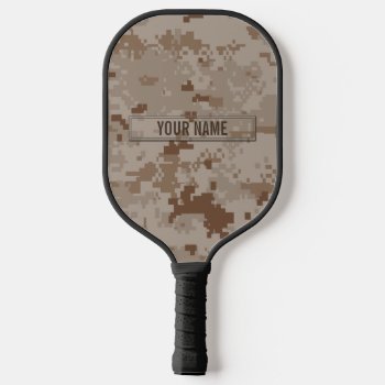 Digital Desert Camouflage Customizable Pickleball Paddle by staticnoise at Zazzle