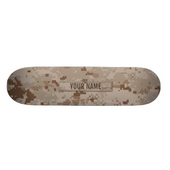 Digital Desert Camouflage Customizable Skateboard Deck by staticnoise at Zazzle