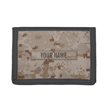 Digital Desert Camouflage Customizable Tri-fold Wallet by staticnoise at Zazzle