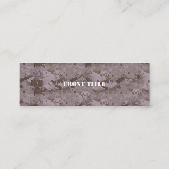 Digital Desert Camouflage Mini Business Card (Front)