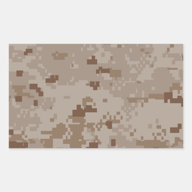 Digital Desert Camouflage Rectangular Sticker (Front)