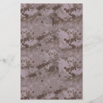 Digital Desert Camouflage Stationery by Camouflage4you at Zazzle
