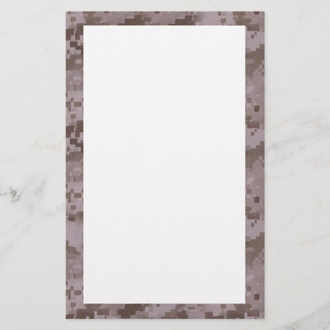 Digital Desert Camouflage with White Stationery (Front)