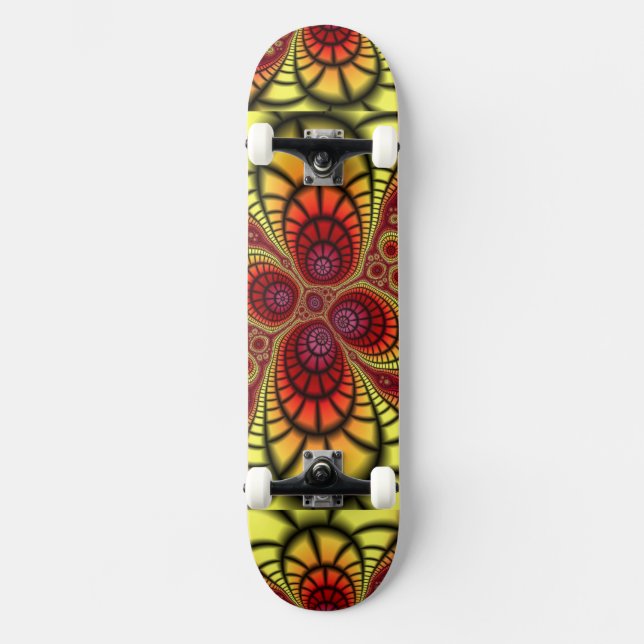 Digital Design Art Gold Grunge Rust Skateboard Deck (Front)