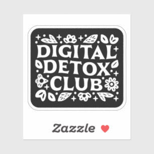 Digital detox club mindfulness reminder sticker