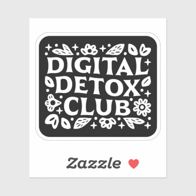 Digital detox club mindfulness reminder sticker (Sheet)