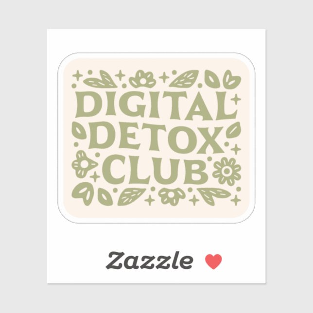 Digital detox club wellness girl aesthetic sticker (Sheet)