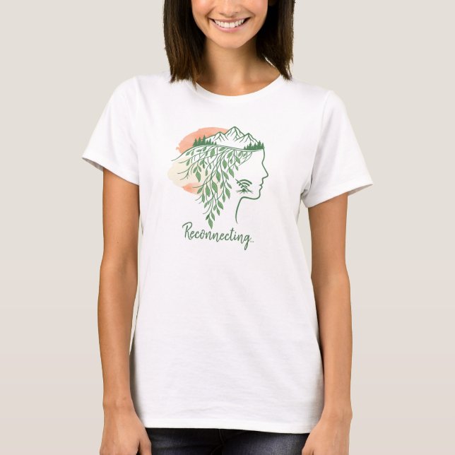 Digital Detox Forest Bathing Minimalist Botanical T-Shirt (Front)