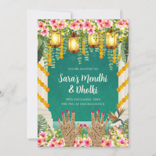 Digital Dholki invitations Muslim Mehndi invites