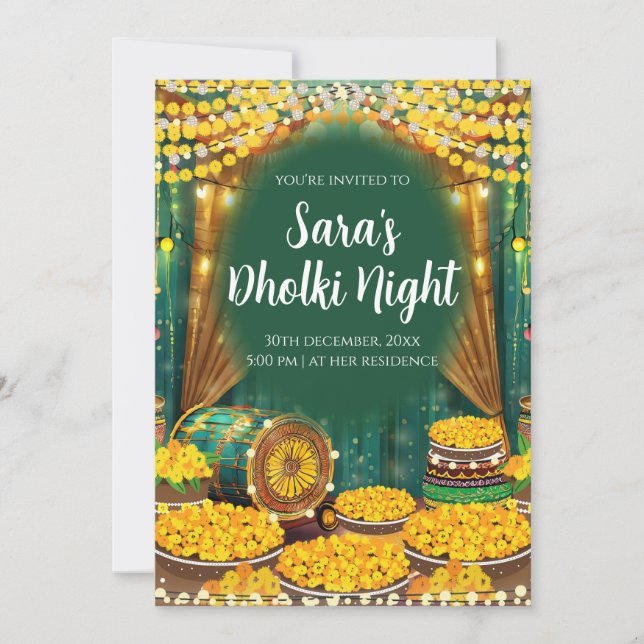 Digital Dholki invites & Digital Mehndi invitation (Front)