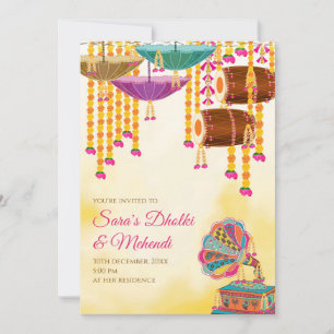 Digital Dholki invites Mehndi invitations, Mehndi 