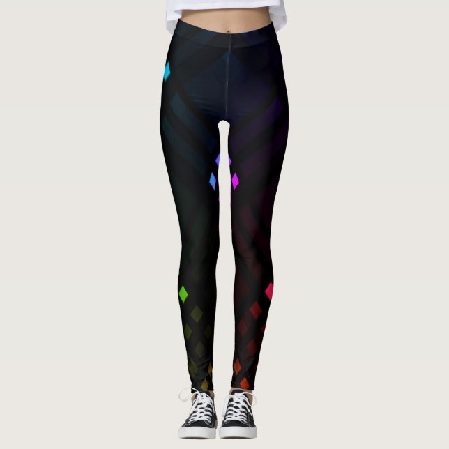 Digital Diamonds All-Over-Print Leggings (Front)