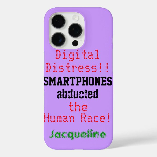 Digital Distress Smartphone Humorous Quote Purple Case-Mate iPhone Case (Back)