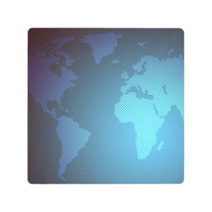 Digital Dot World Map Gradient Art