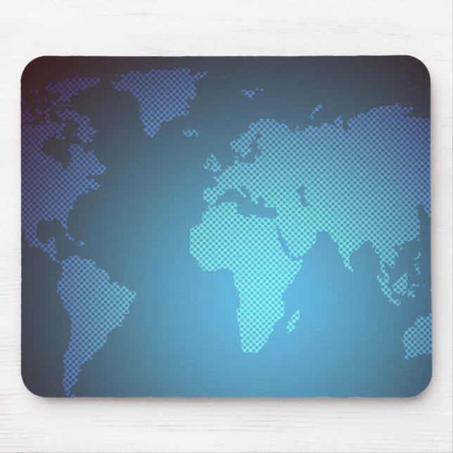 Digital Dot World Map Gradient Art Mouse Pad (Front)